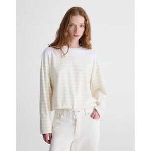 NWT Madewell The Perfect Tie-Waist Tee  Allday Jersey Sheer Pineapple Size Large